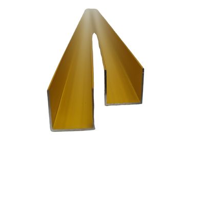 Custom Aluminium Profiles Gold Anodizing Aluminium Channel Profile with T5 Temper